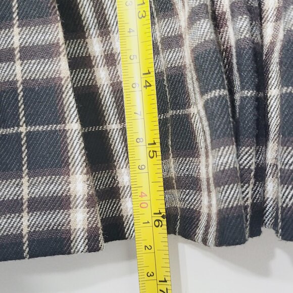 Ardene 2Pc Set Black White & Beige Two Pleated Plaid Mini Skirts Size XL - Picture 8 of 16